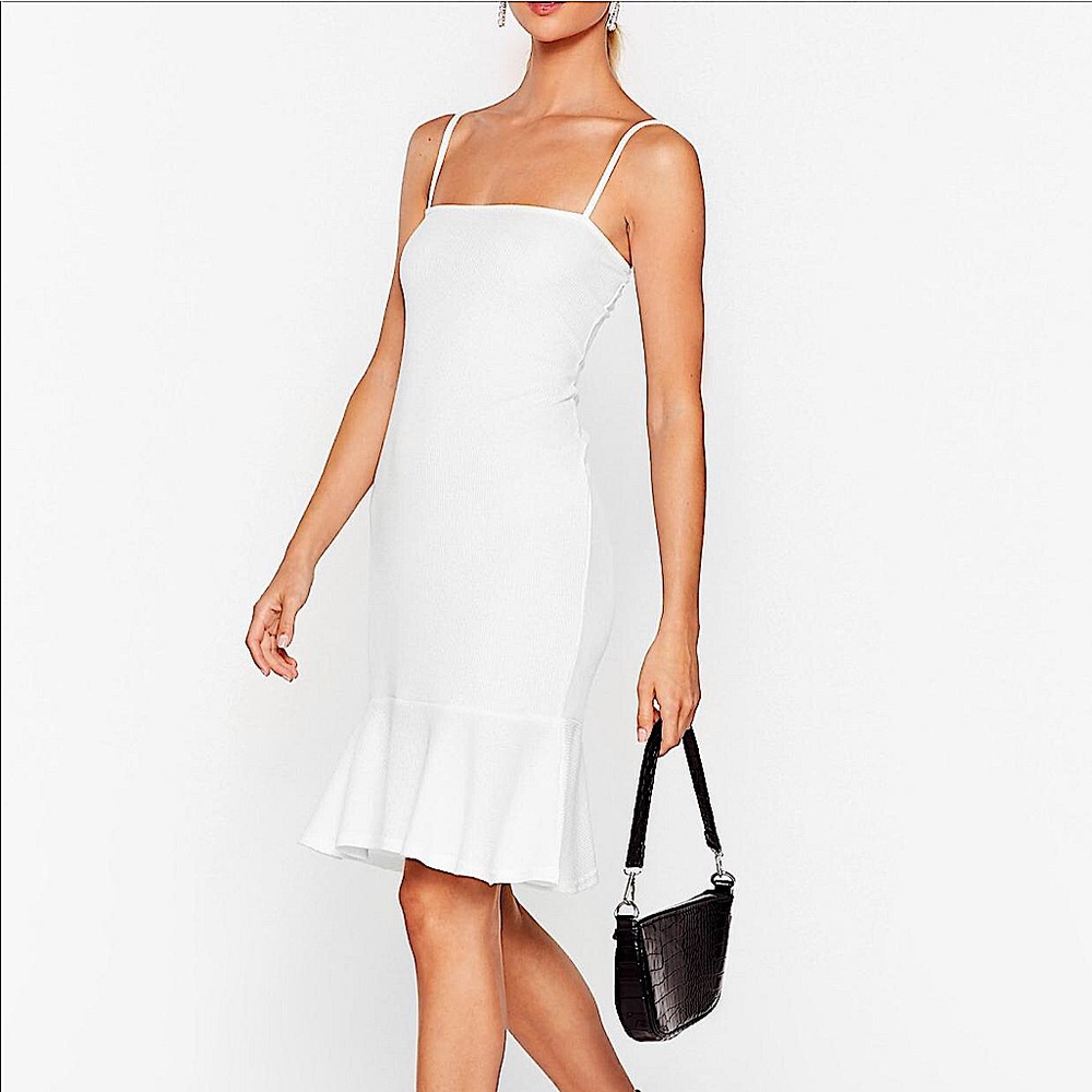 Nasty Gal Flip ‘Em Off Ribbed Mini Dress